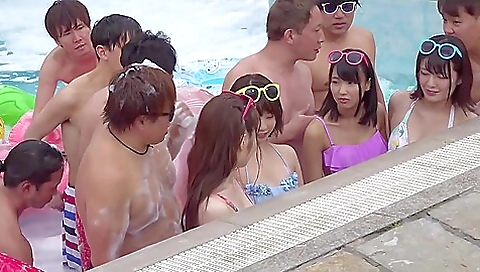 Hotest asian group sex with her toy