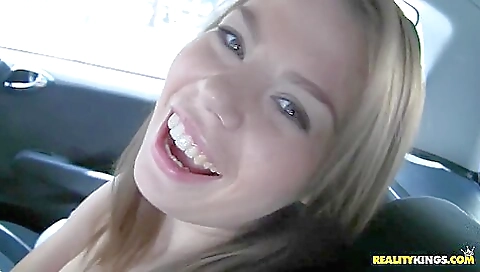 Sexy young blonde fucked by a dildo