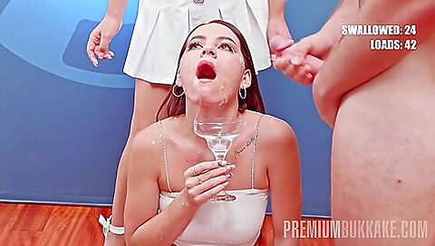 Masacked with a sexy blonde girlfriend